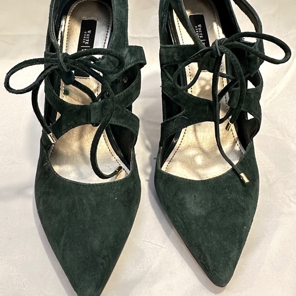 White House Black Market Shoes - White House Black Market Suede Stilleto Shoes